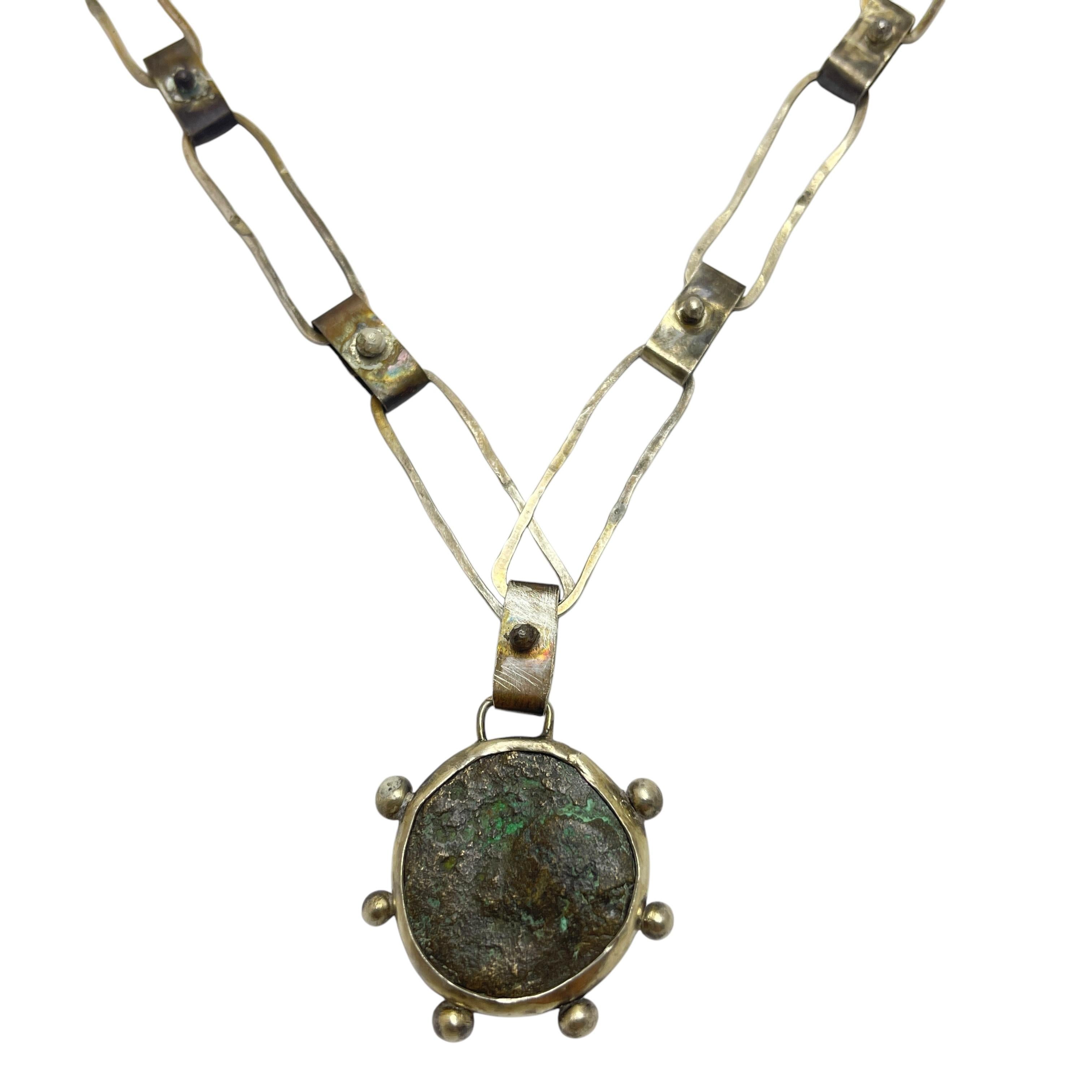 DOROTA LASAK collana di monete antiche in argento sterling In condizioni Nuovo in vendita a Palos Hills, IL