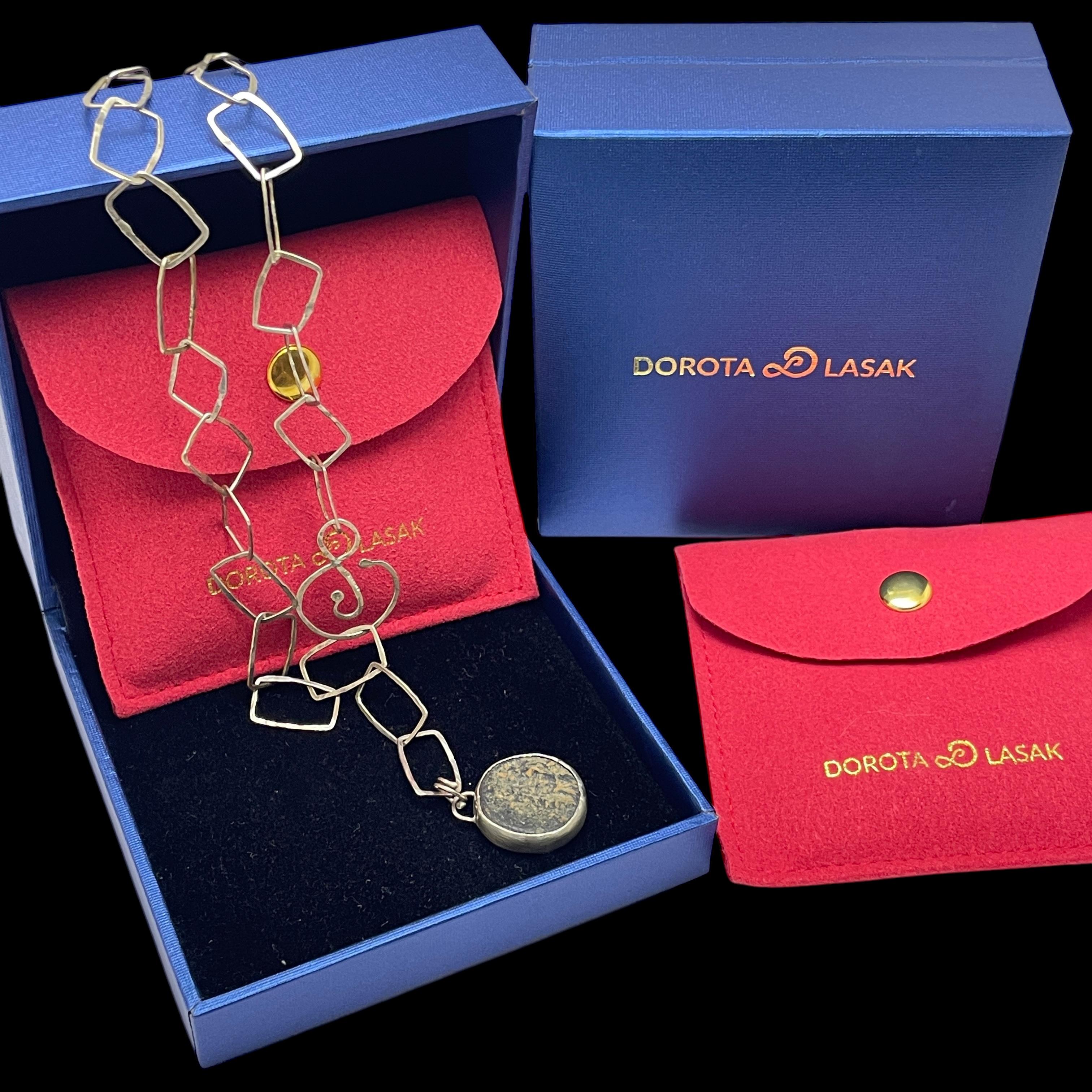 da uomo o donna DOROTA LASAK collana di monete antiche in argento sterling in vendita