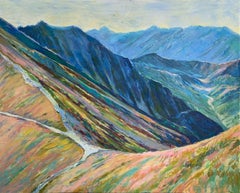 Liliowe Pass - Figurative Oil Painting, Landscape, Mountains, Colorful