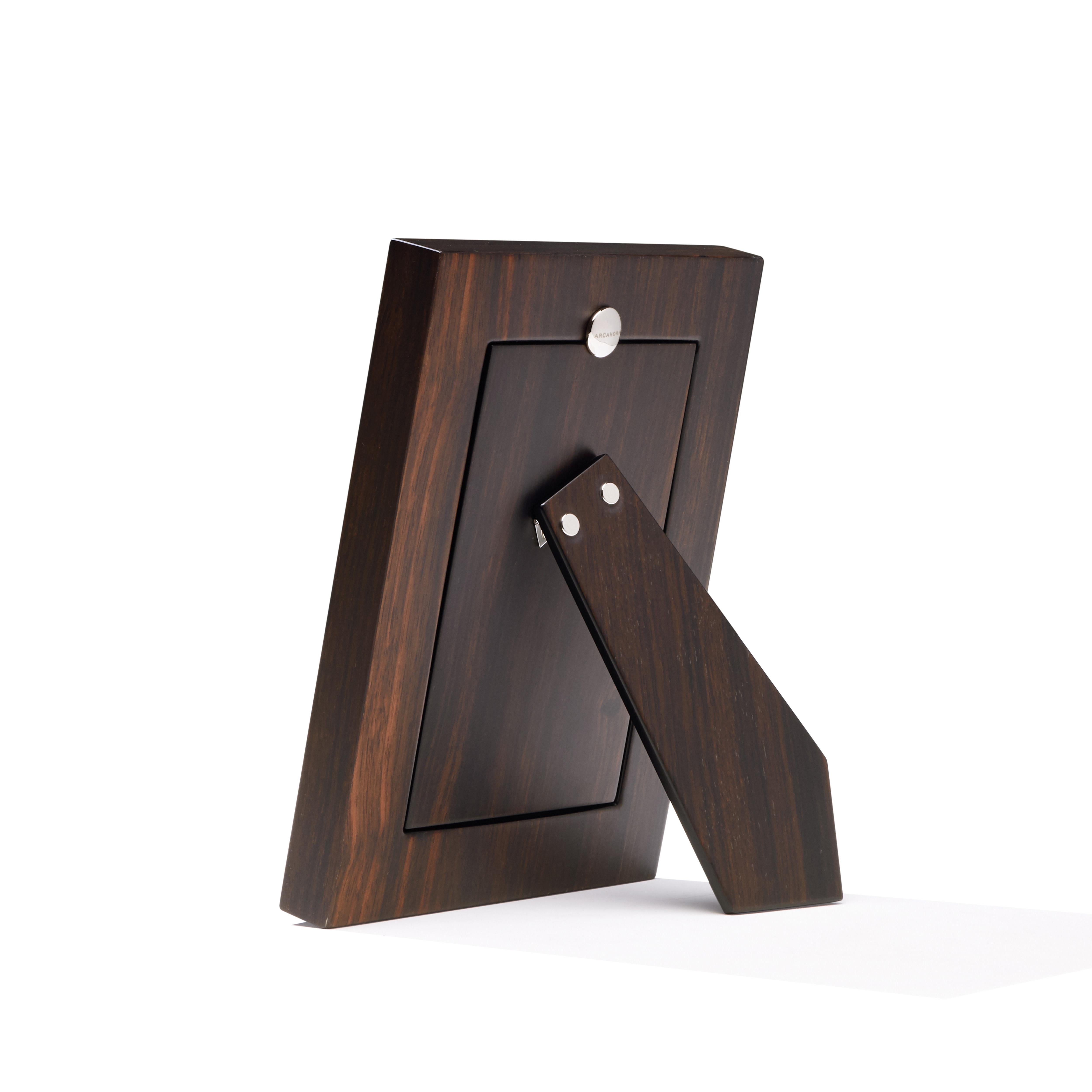 Dorotea Picture Frame in Pebbled Leather & Corno Italiano, Mod. 4460 For Sale 2