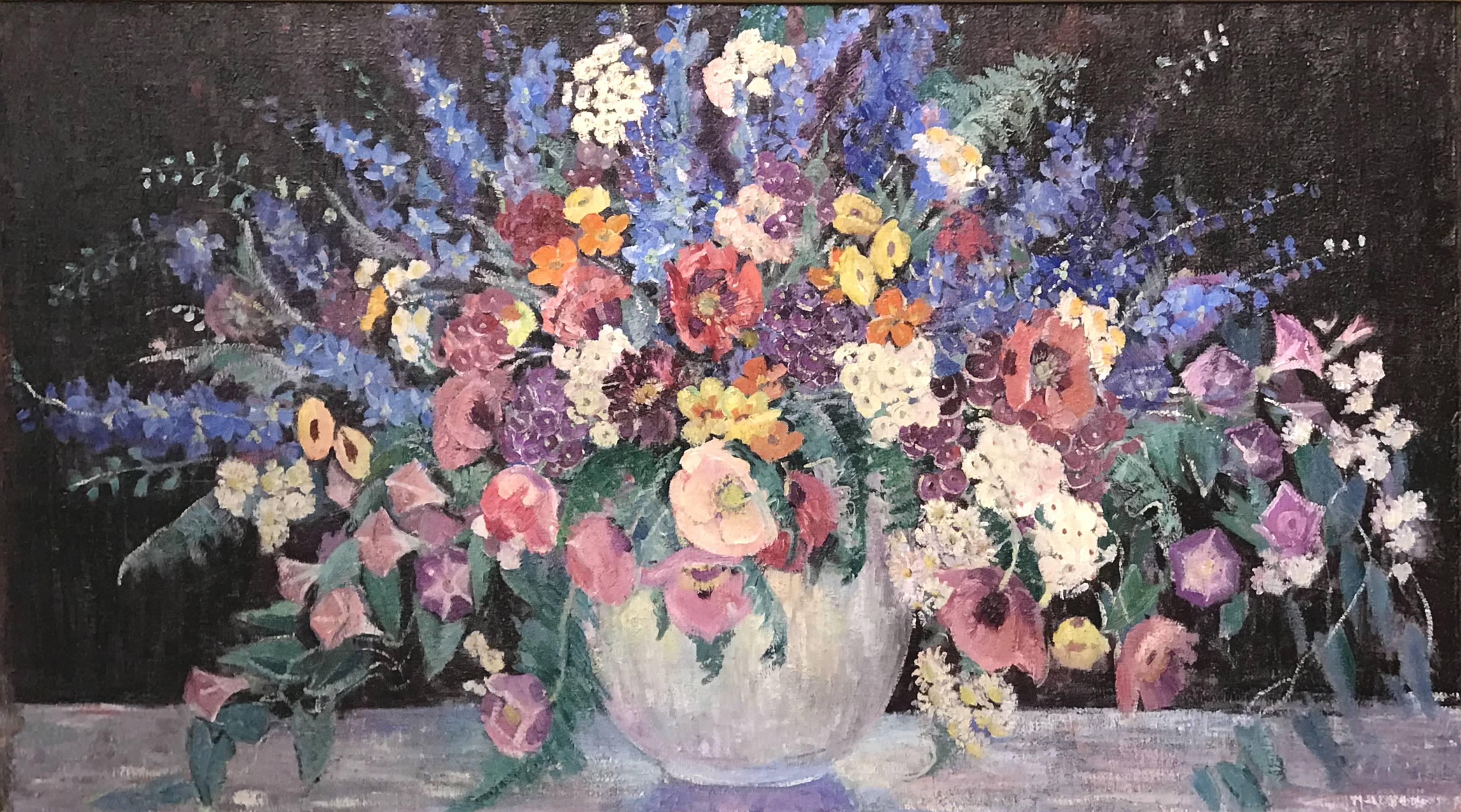 Still Life With Flowers - Painting by Dorothea Litzinger