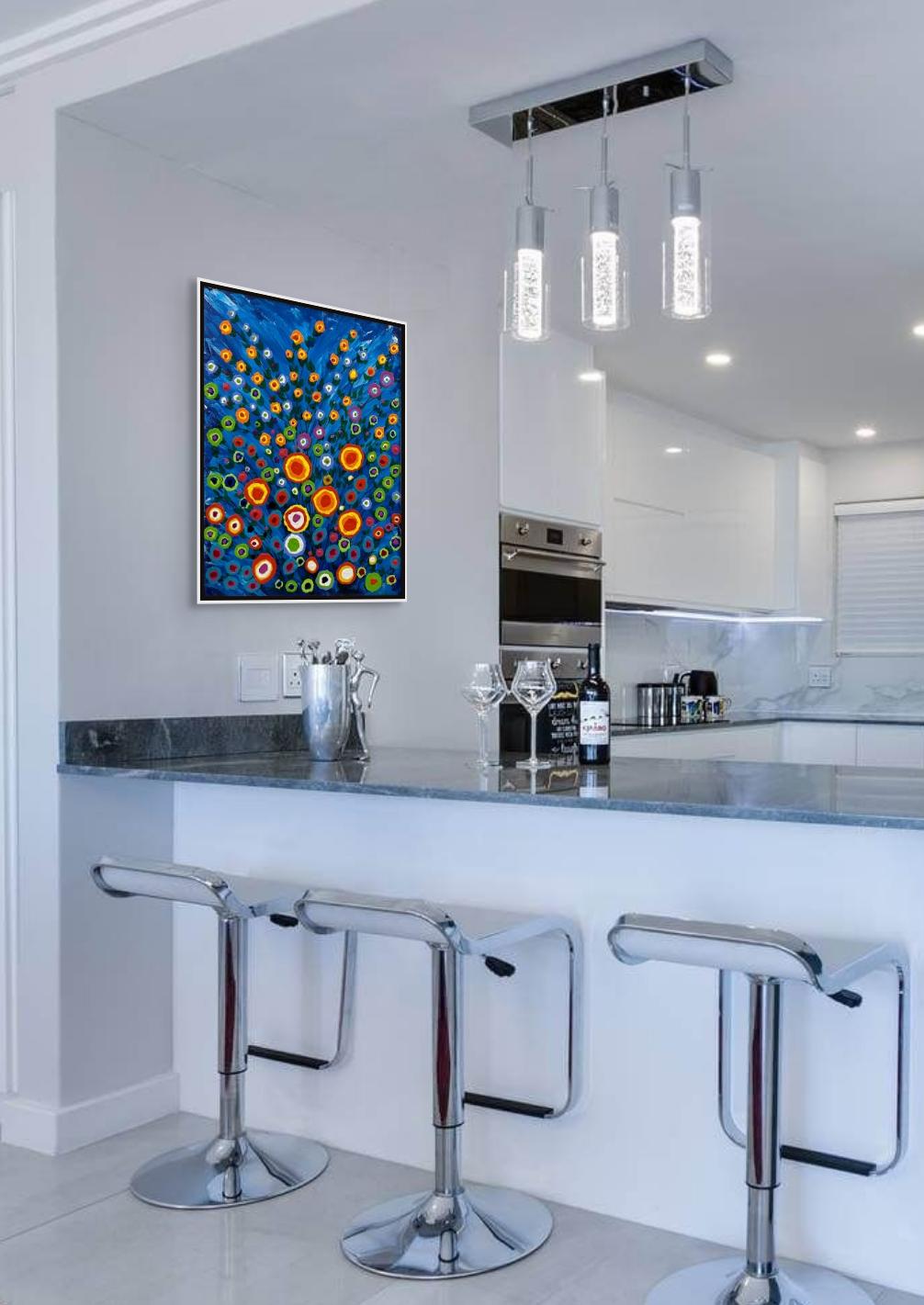 Beach Time Celebration, Original Expressionist Painting For Sale 1