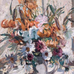 Dorothea Sharp 'Lilies, dahlias and other summer blooms' British, female, signed