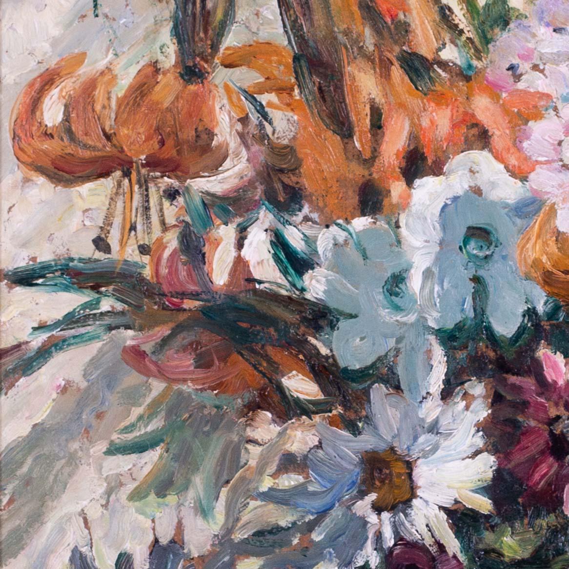 Dorothea Sharp 'Lilies, dahlias and other summer blooms' British, female, signed For Sale 3
