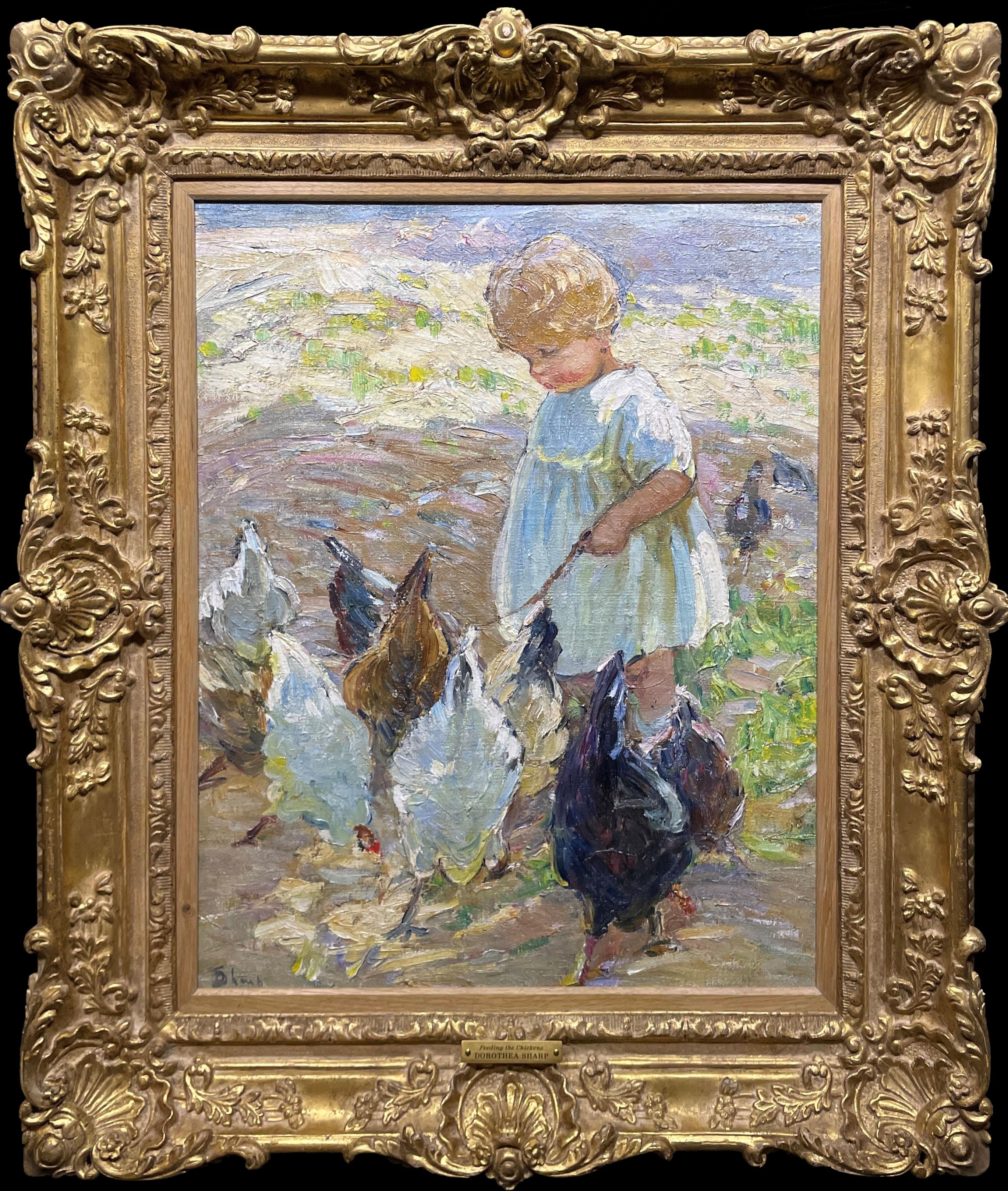 Dorothea Sharp Portrait Painting - Feeding the Chickens