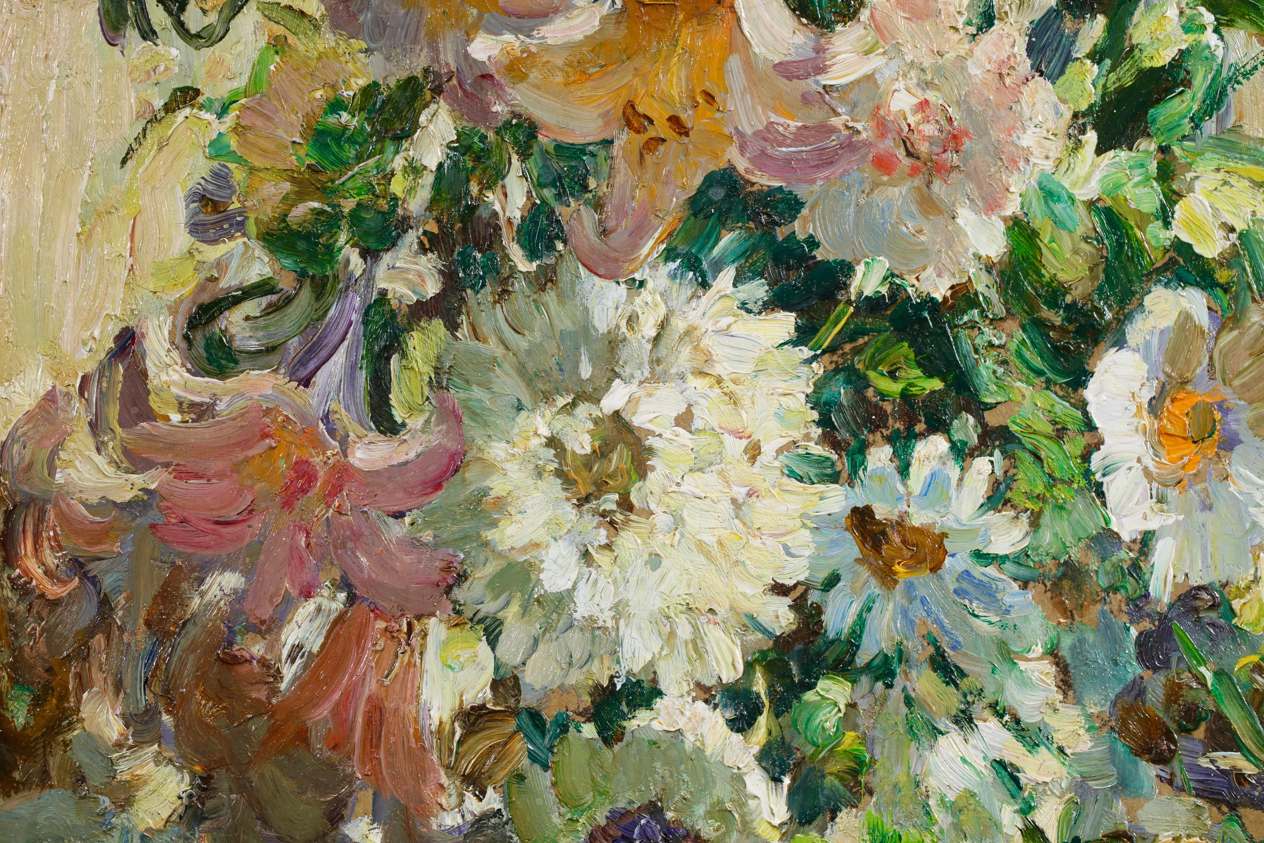 Sommerblumen - Impressionistisches Blumenstillleben Öl von Dorothea Sharp im Angebot 9