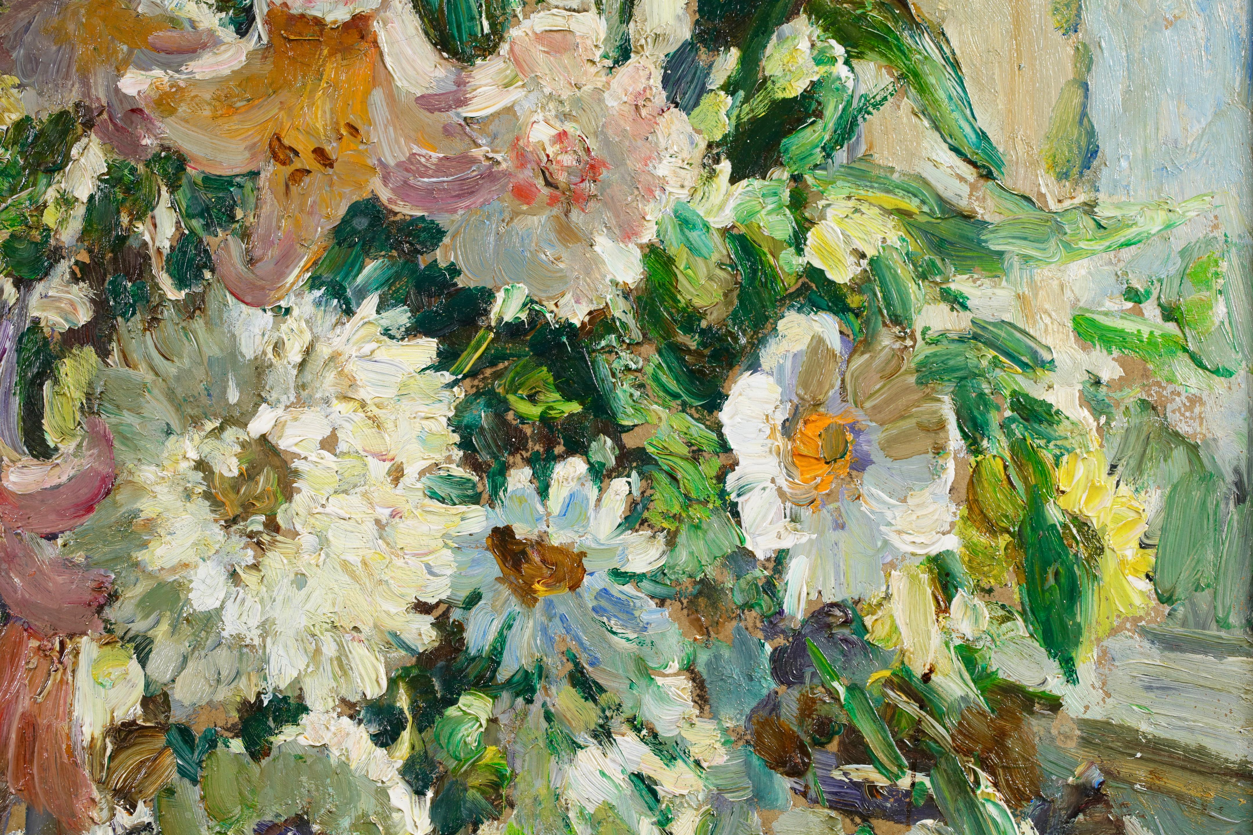 Sommerblumen - Impressionistisches Blumenstillleben Öl von Dorothea Sharp im Angebot 10