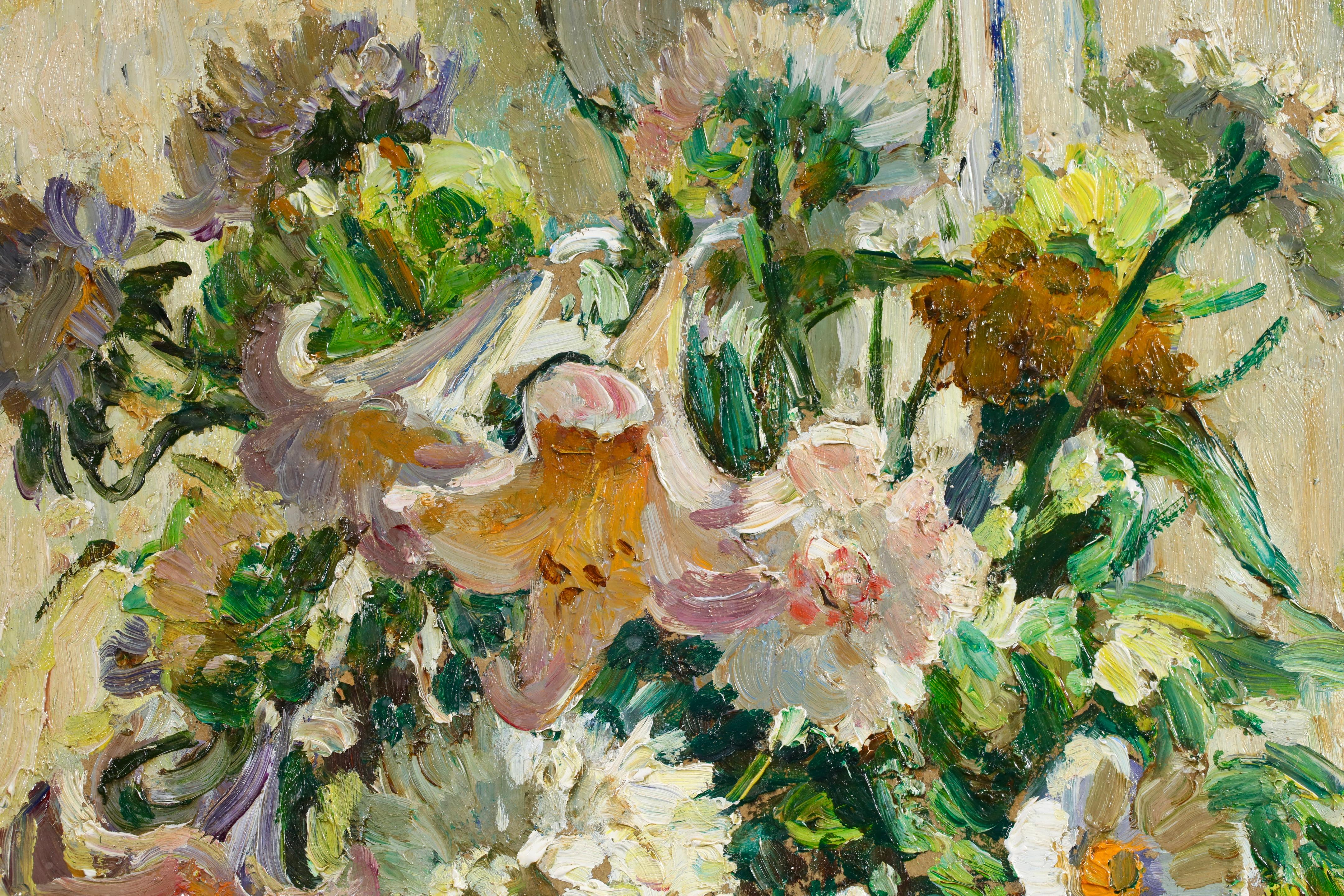 Sommerblumen - Impressionistisches Blumenstillleben Öl von Dorothea Sharp im Angebot 11