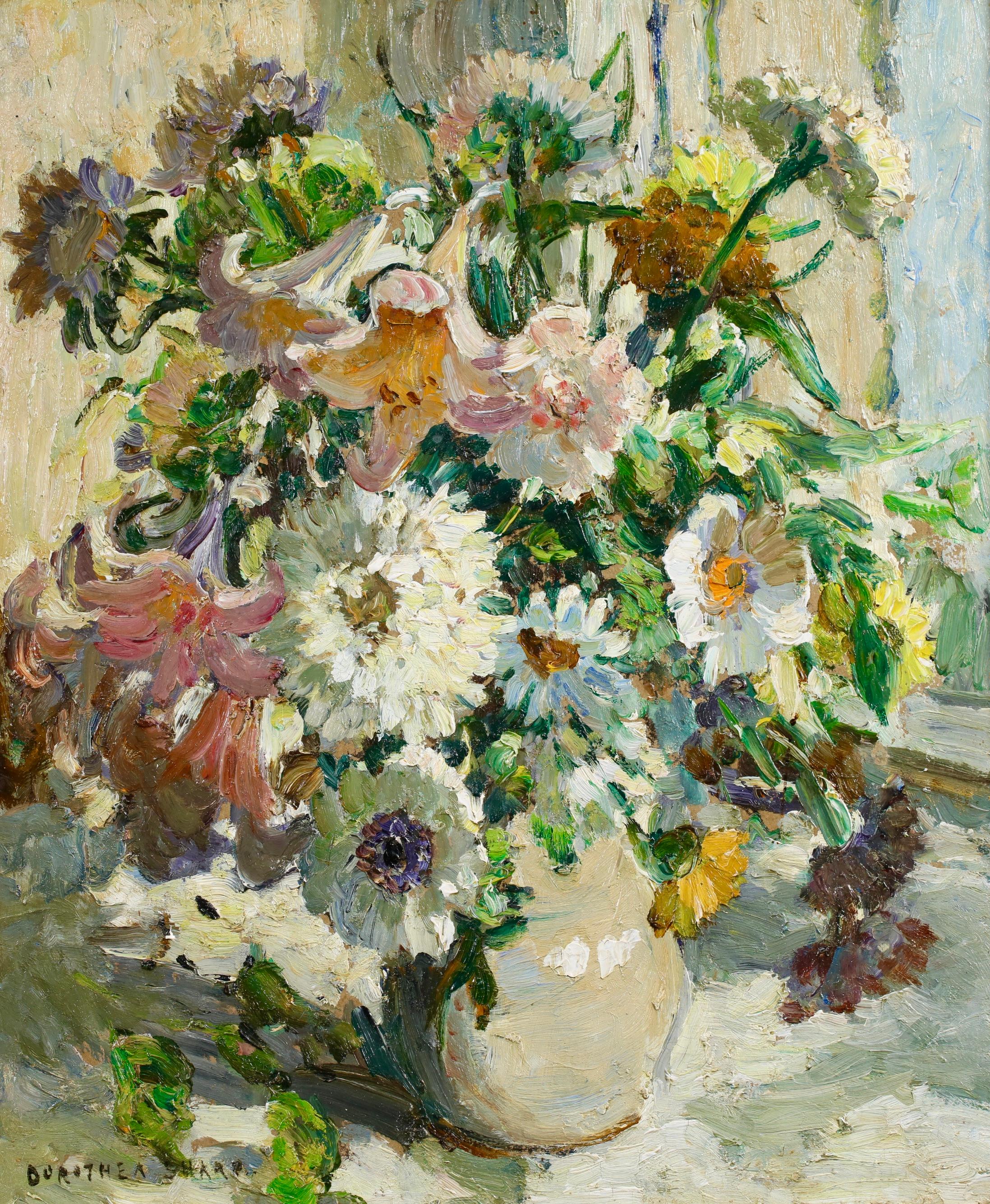 Sommerblumen - Impressionistisches Blumenstillleben Öl von Dorothea Sharp im Angebot 1