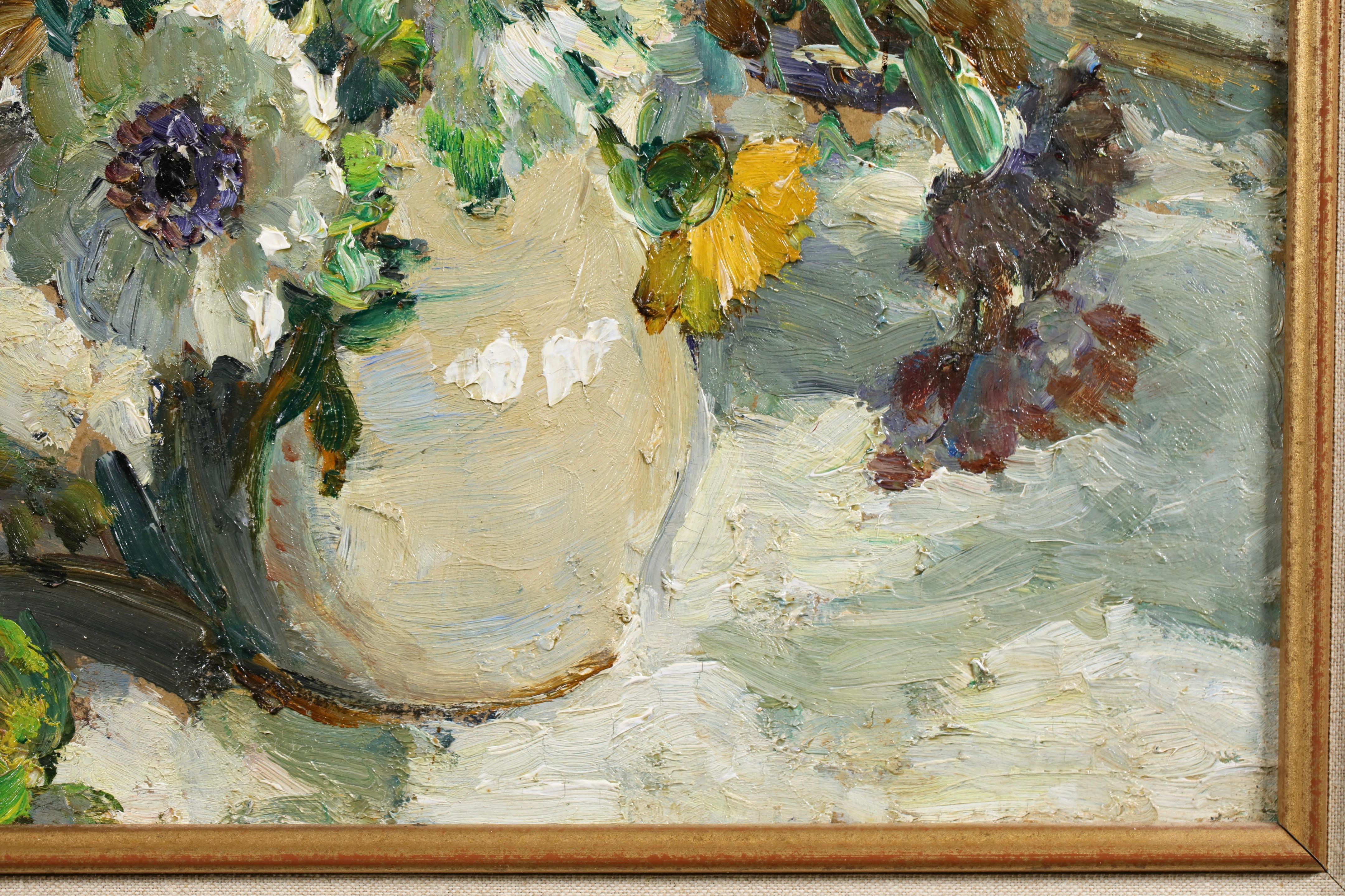 Sommerblumen - Impressionistisches Blumenstillleben Öl von Dorothea Sharp im Angebot 5