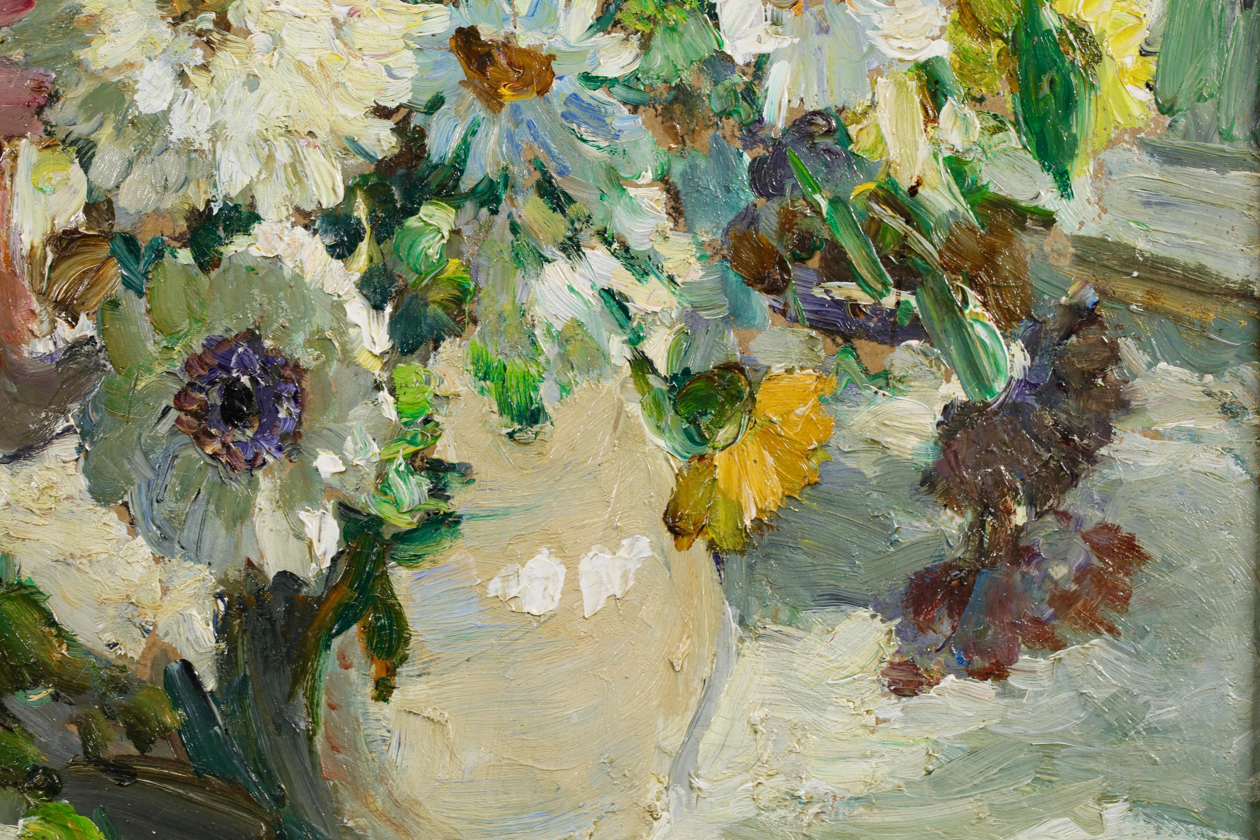 Sommerblumen - Impressionistisches Blumenstillleben Öl von Dorothea Sharp im Angebot 7