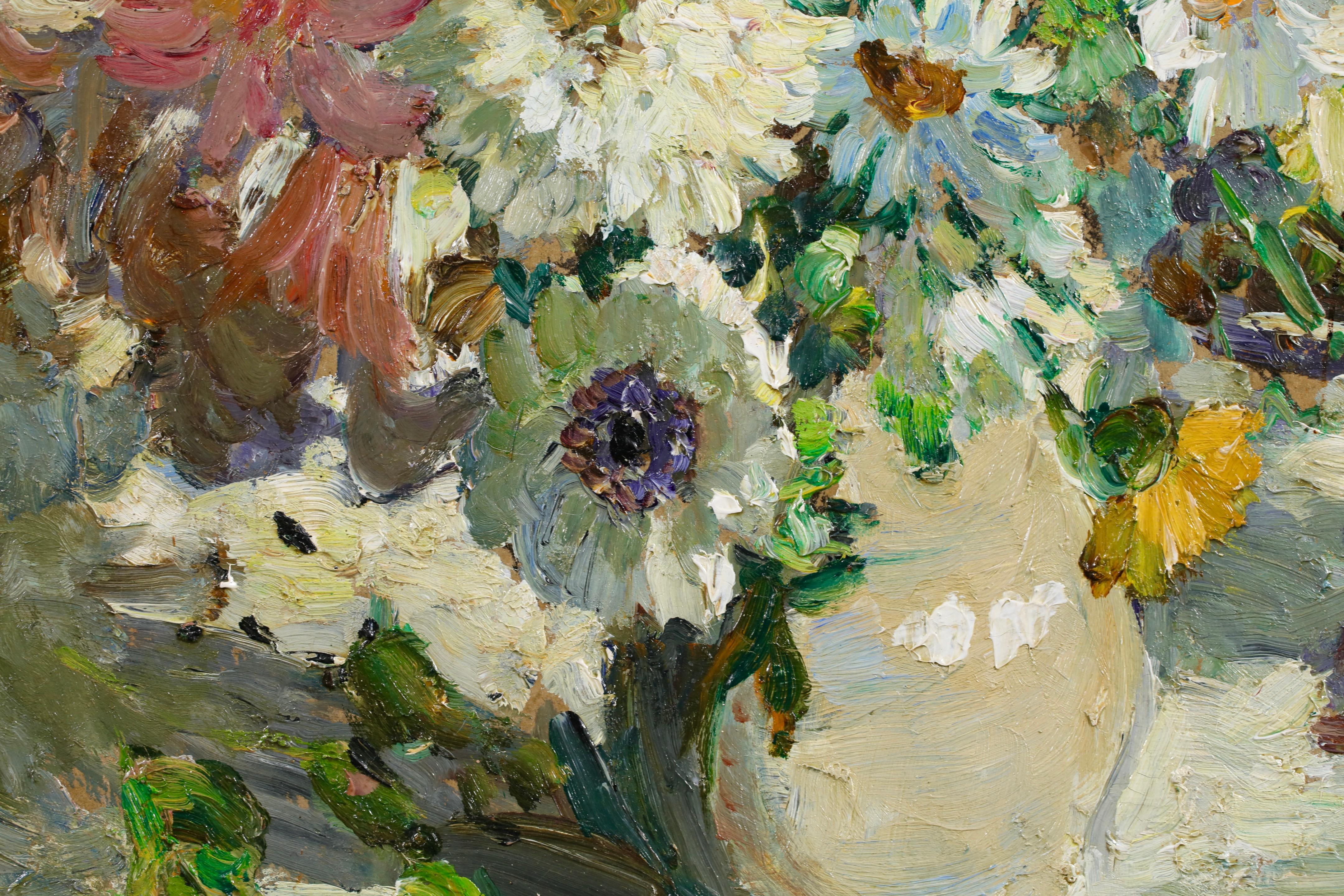 Sommerblumen - Impressionistisches Blumenstillleben Öl von Dorothea Sharp im Angebot 8