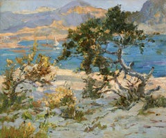 The Blue Pool - Cassis - Impressionist Landscape Oil Painting by Dorothea Sharp