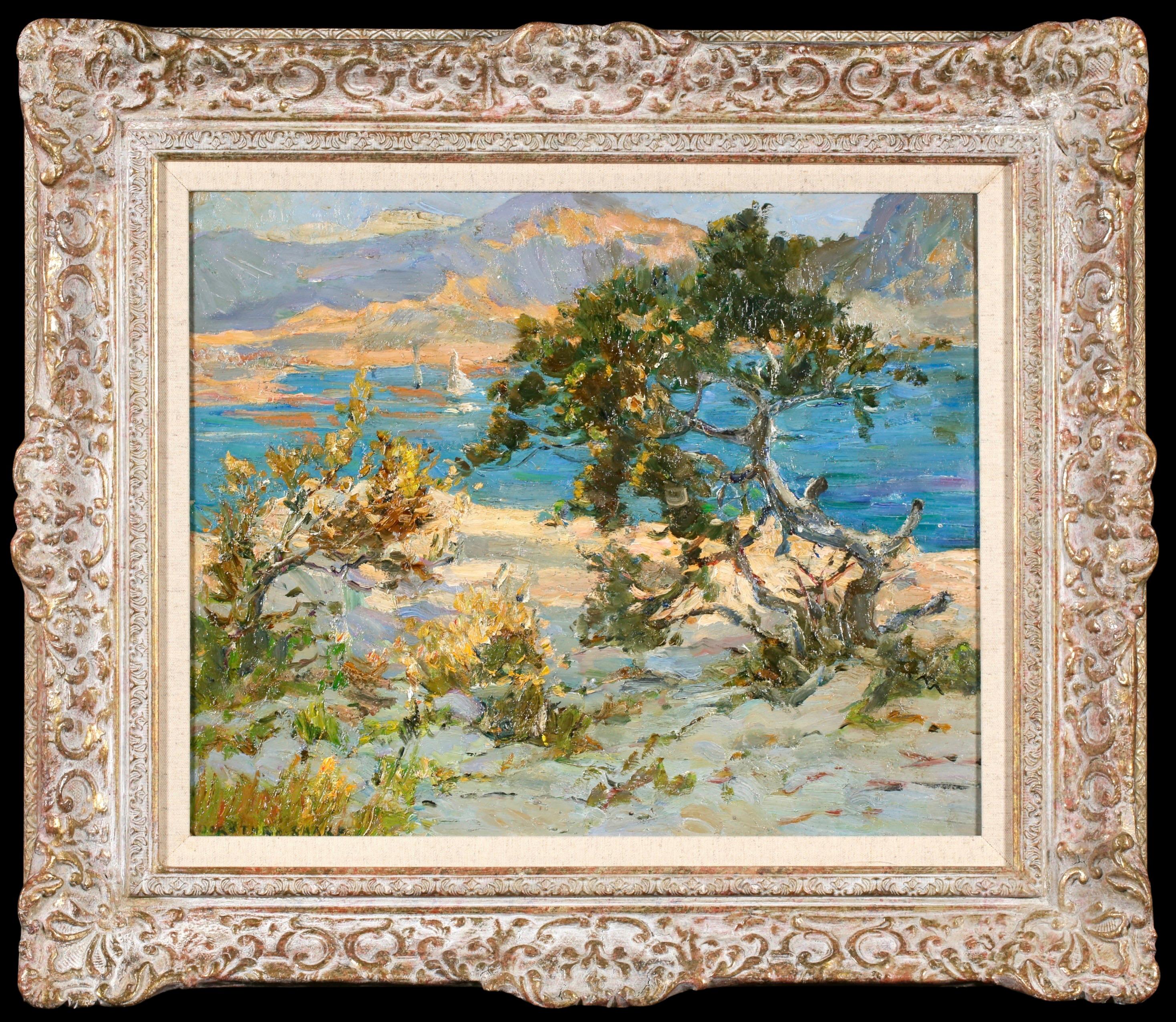 The Blue Pool - Cassis - Impressionist Landscape Oil Painting by Dorothea Sharp