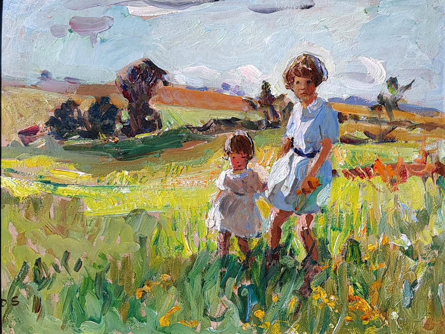 Walking with Big Sister - Painting by Dorothea Sharp