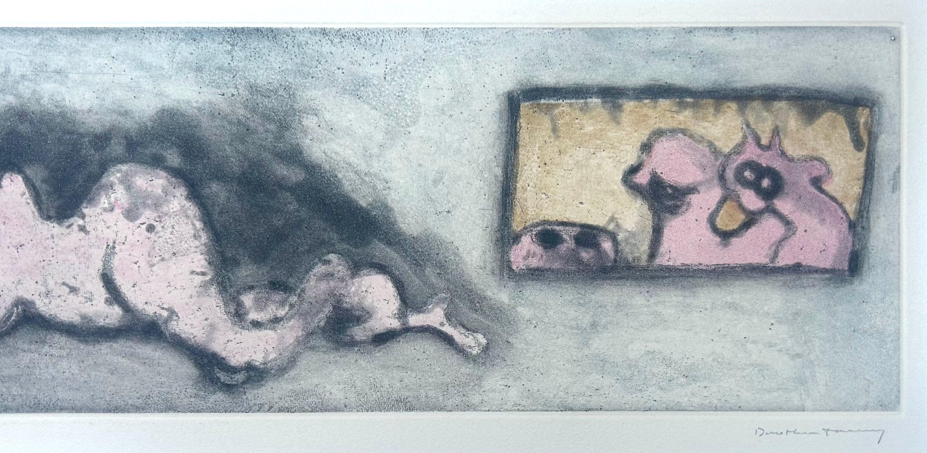 Voyeurs - Litografia firmata a mano in edizione limitata Artista surrealista donna, 1970 - Print Surrealismo di Dorothea Tanning