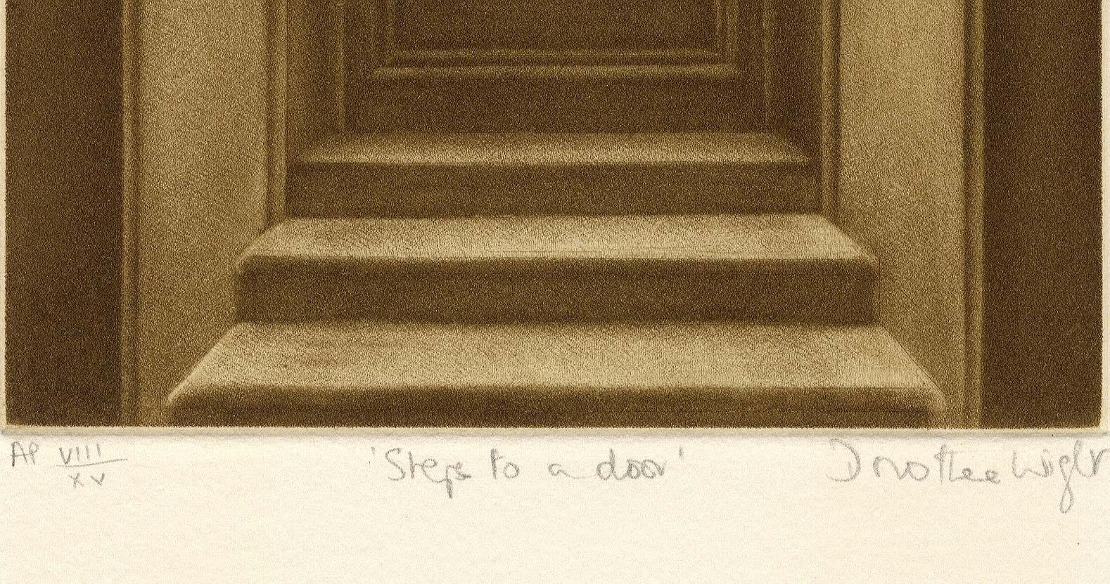 Steps to a Door (landscape seen through door windows) - Print by Dorothea Wight