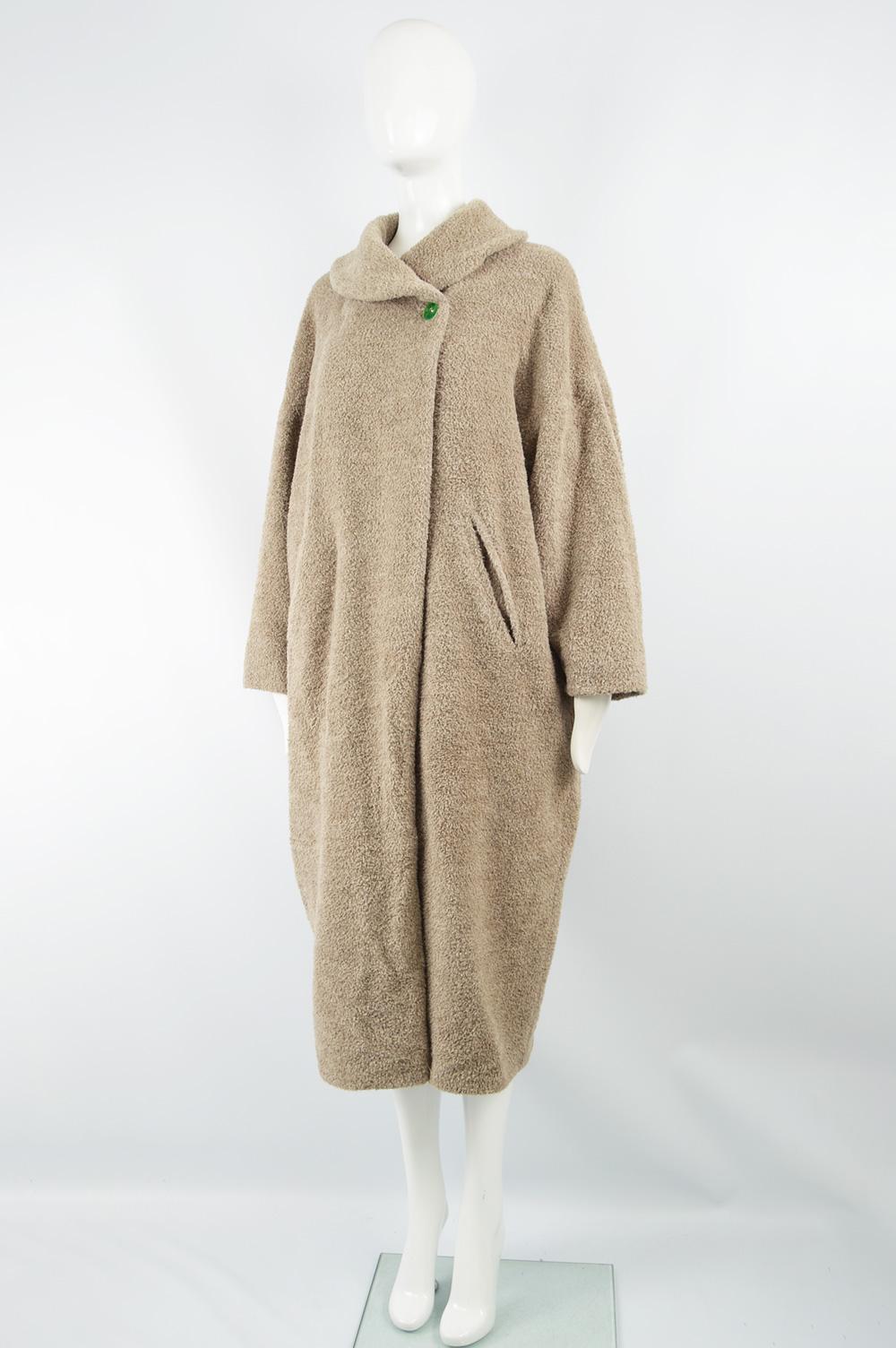 Dorothee Bis 1980s Vintage Women's Long Alpaca Wool Cocoon Coat 1
