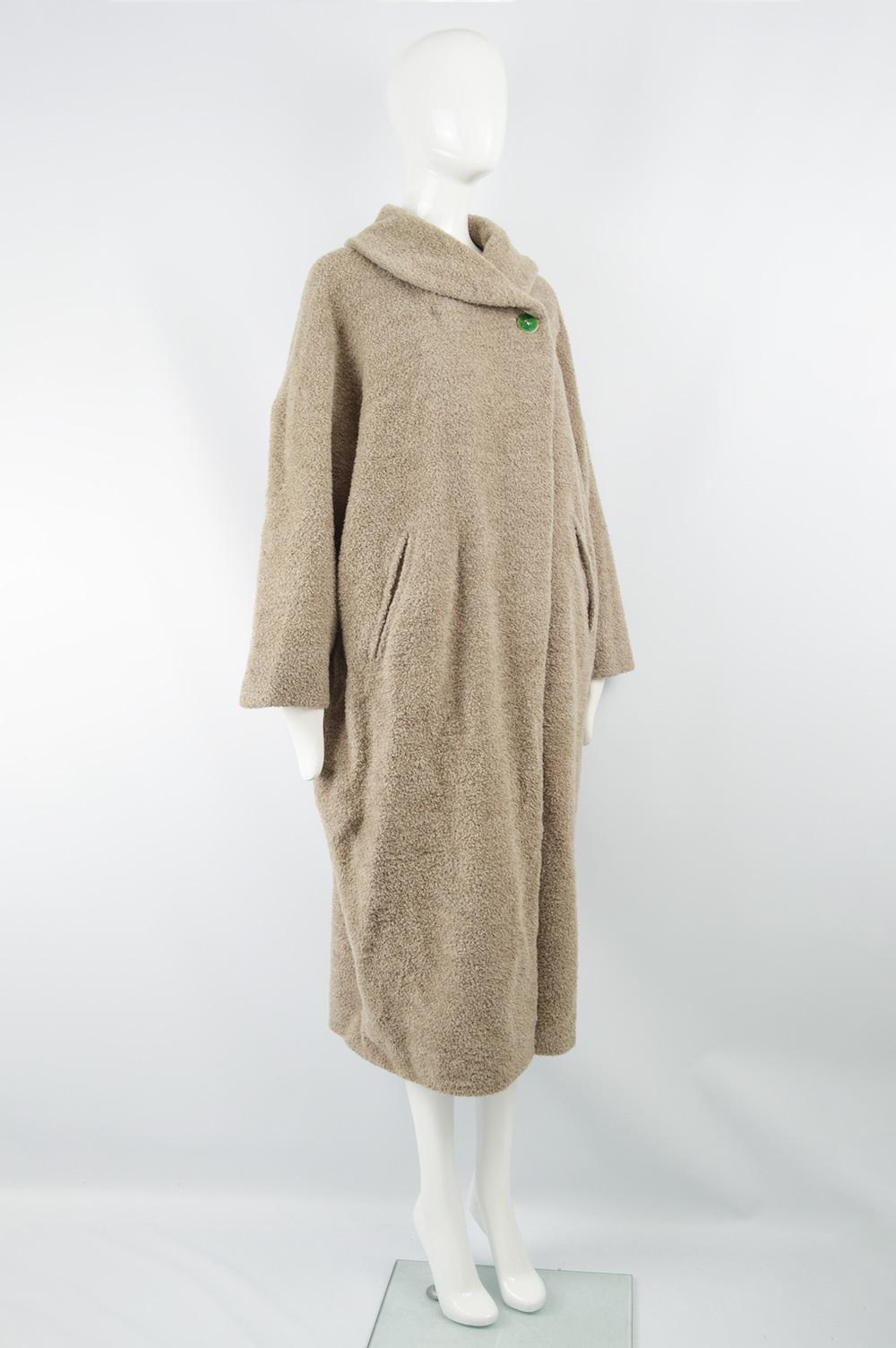 Dorothee Bis 1980s Vintage Women's Long Alpaca Wool Cocoon Coat 2