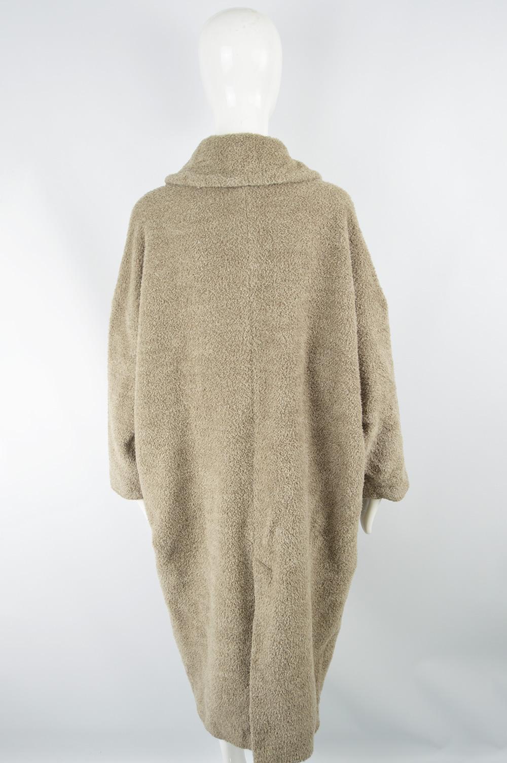 Dorothee Bis 1980s Vintage Women's Long Alpaca Wool Cocoon Coat 3