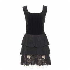 Dorothée Bis Runway "Dark Romantic" Velvet Mini Dress - FW 1991/92
