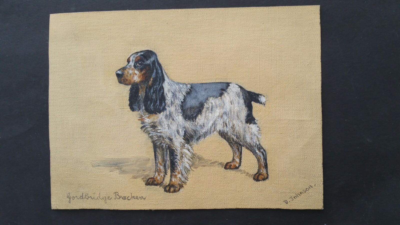 English School Mid 20th Century Oil Painting Cocker Spaniel Dog  1