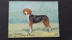 English School Mid 20th Century Oil Painting Hamiltonstovare Hound Dog