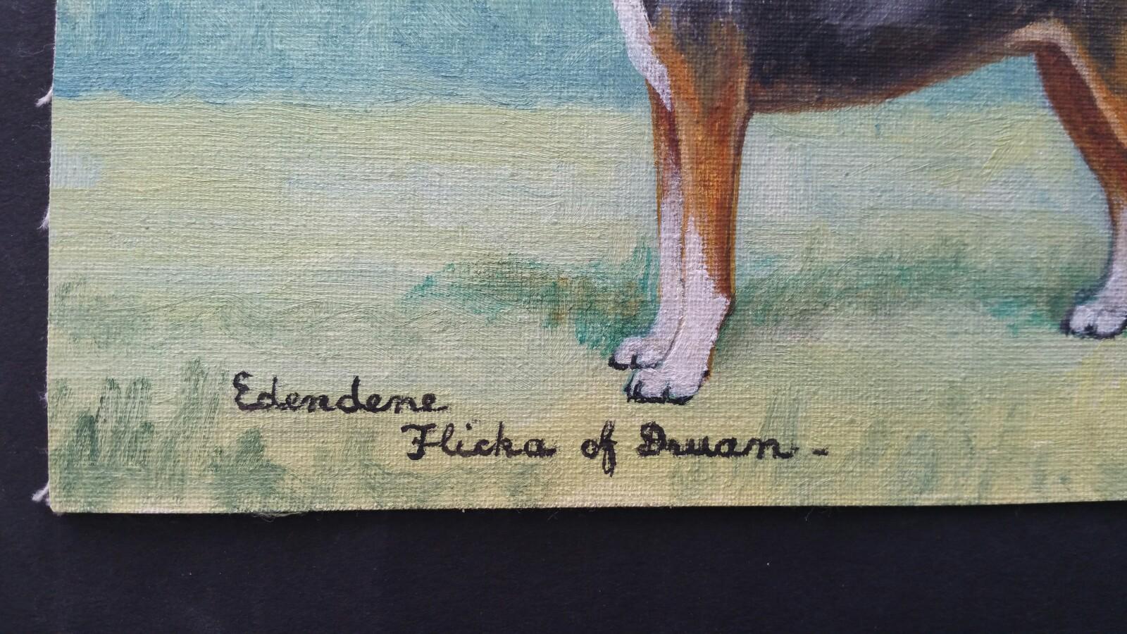 English School Pintura al óleo de mediados del siglo XX Perro sabueso Hamiltonstovare - Painting Impresionista de Dorothy Alexandra Johnson