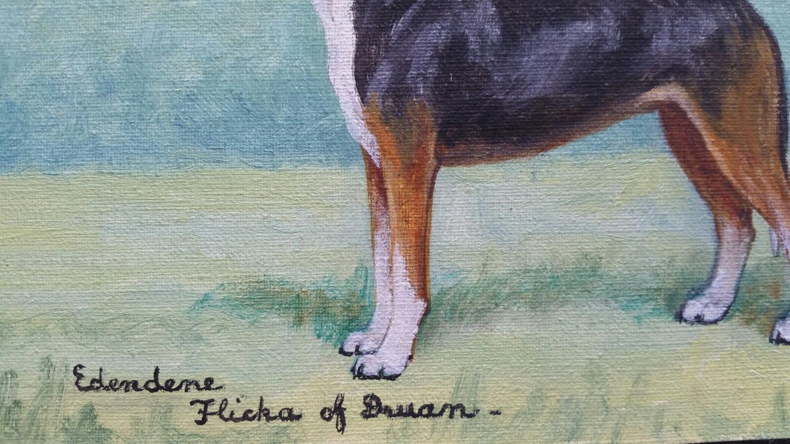 English School Pintura al óleo de mediados del siglo XX Perro sabueso Hamiltonstovare en venta 3