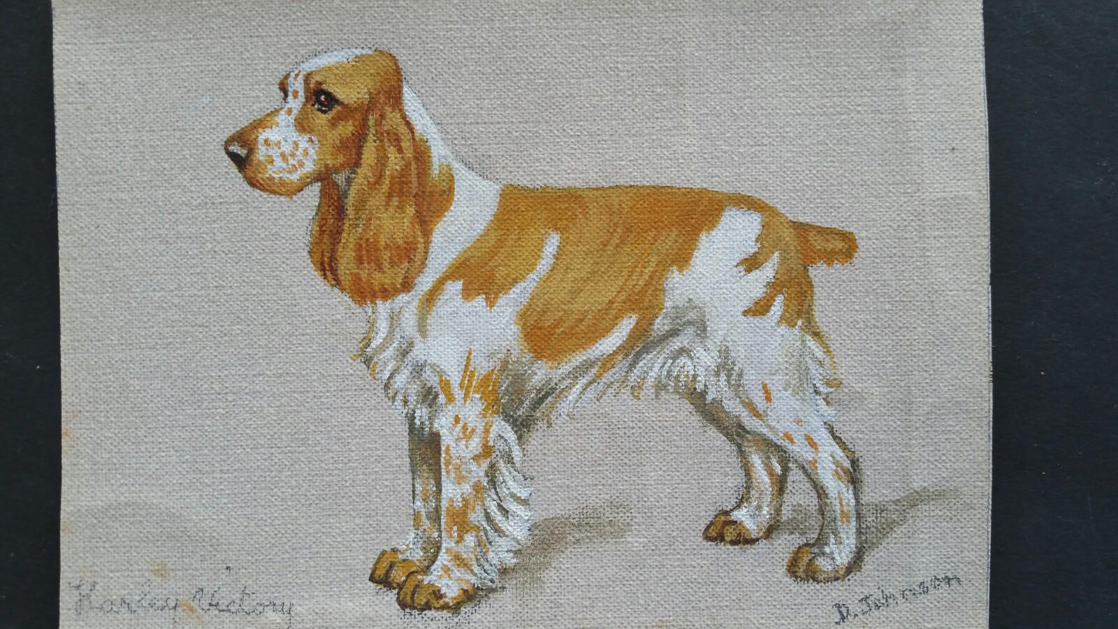 English School Mid 20th Century Oil Painting of Cocker Spaniel Dog 1