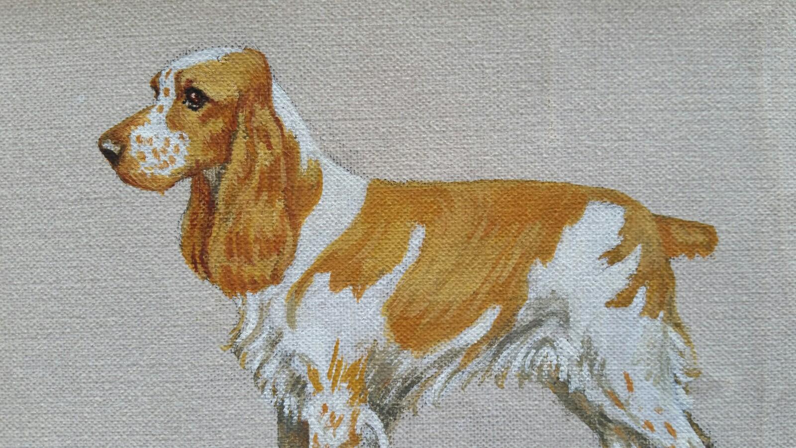 English School Mid 20th Century Oil Painting of Cocker Spaniel Dog 2
