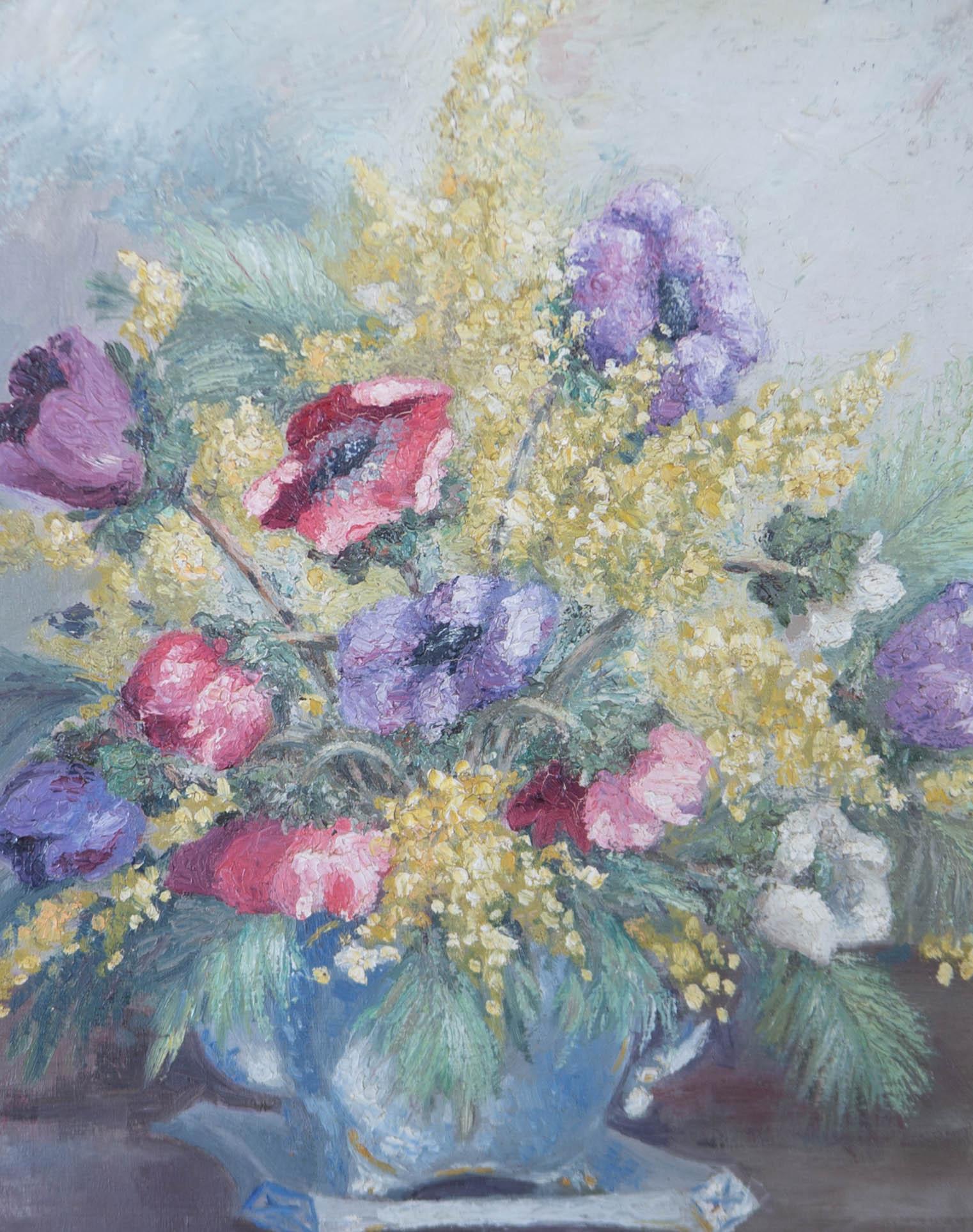 Dorothy Allen - Olio della metà del XX secolo, Fiori di primavera in vendita 1