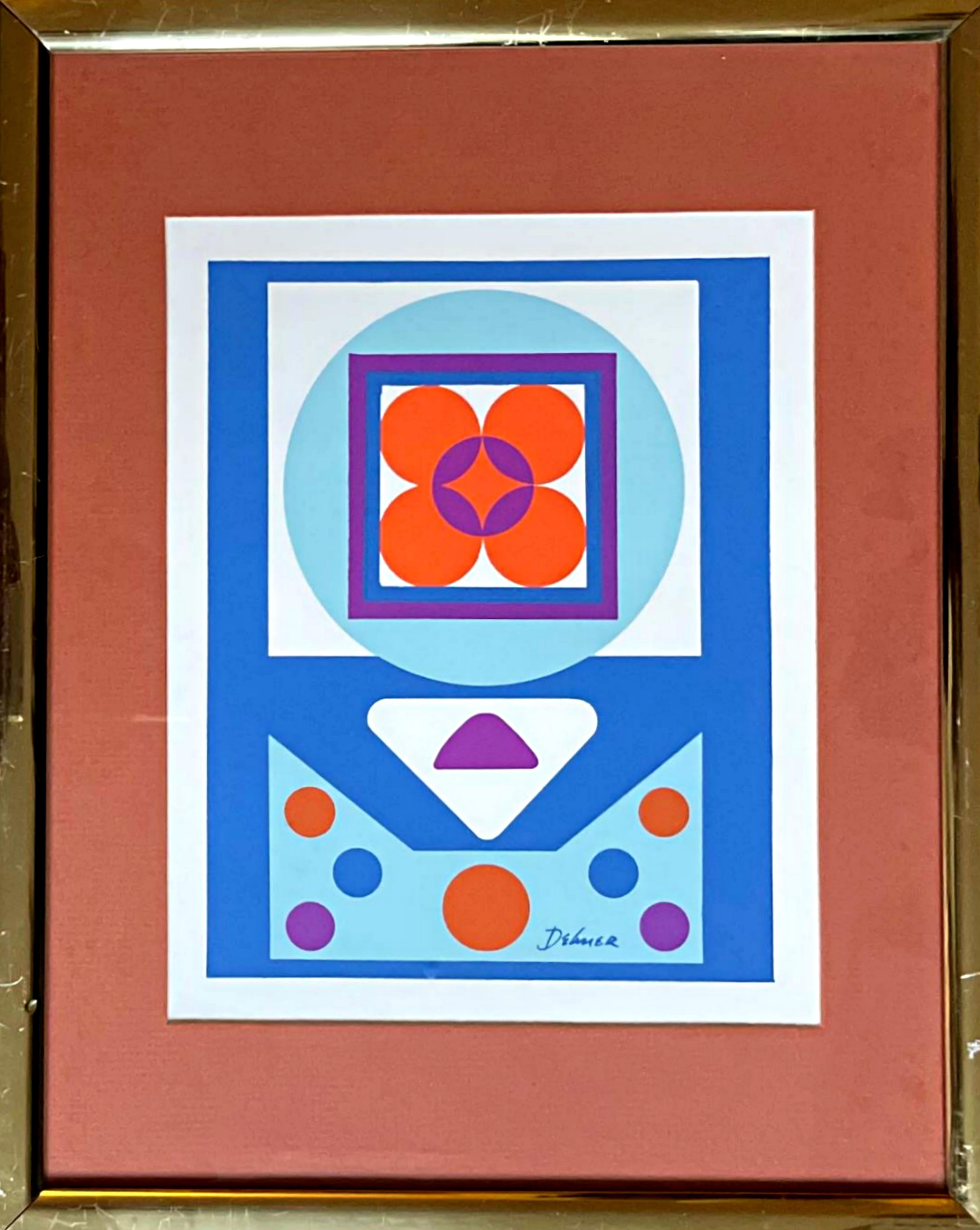 Silkscreen Mid Century Modern Geometric Abstraction by renowned female sculptor  - Abstract Geometric Print by Dorothy Dehner