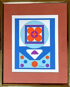 Silkscreen Mid Century Modern Geometric Abstraction by renowned female sculptor