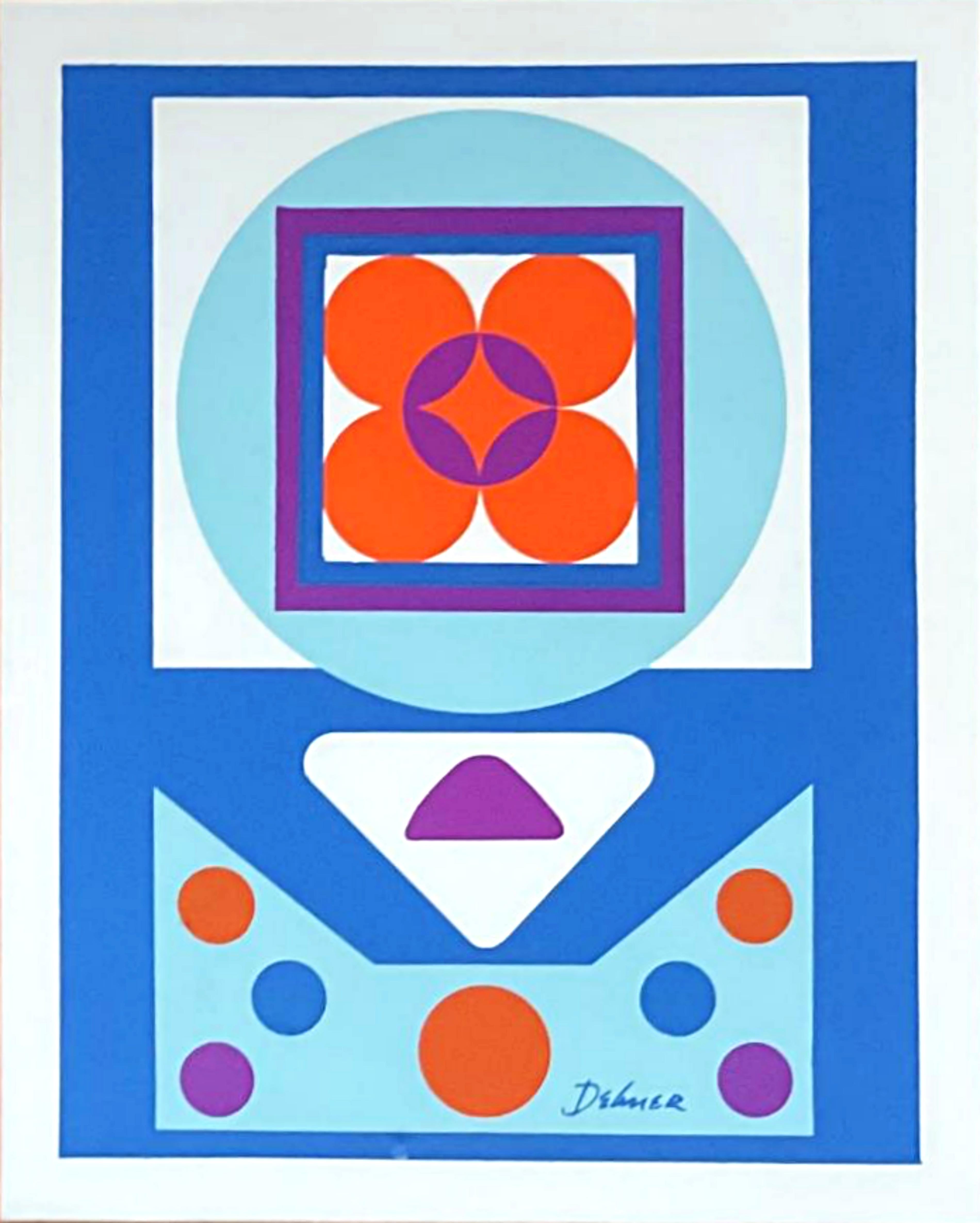 Silkscreen Mid Century Modern Geometric Abstraction by renowned female sculptor  - Print by Dorothy Dehner