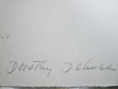 Rare Dorothy Dehner Mid century modern sculptural Minimalist lithograph signed/N