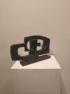 "Formulation" Dorothy Dehner, Abstract, Geometric, Black and Silver Sculpture