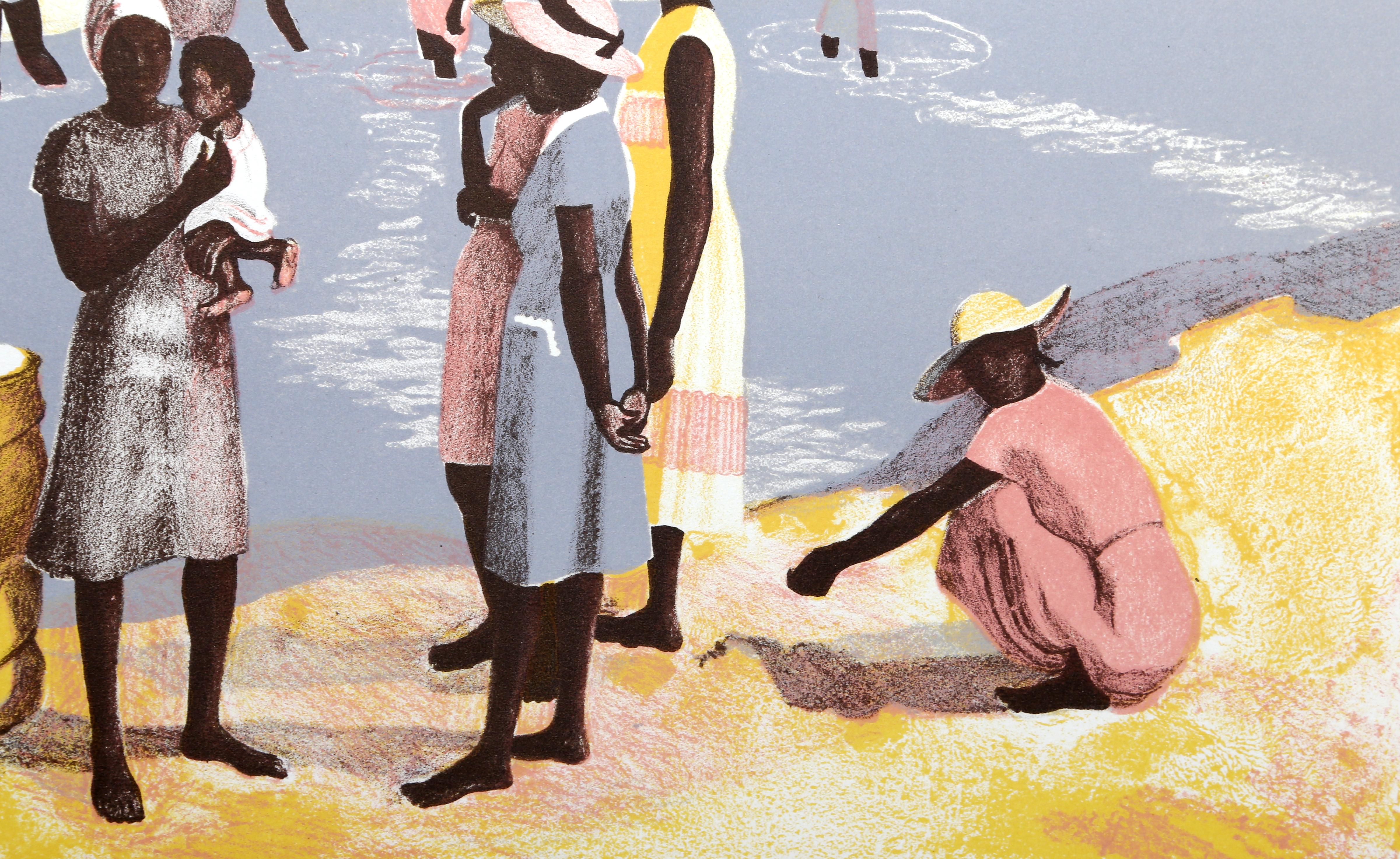 Recogiendo sal, litografía americana moderna de Dorothy Dell Dennison en venta 1