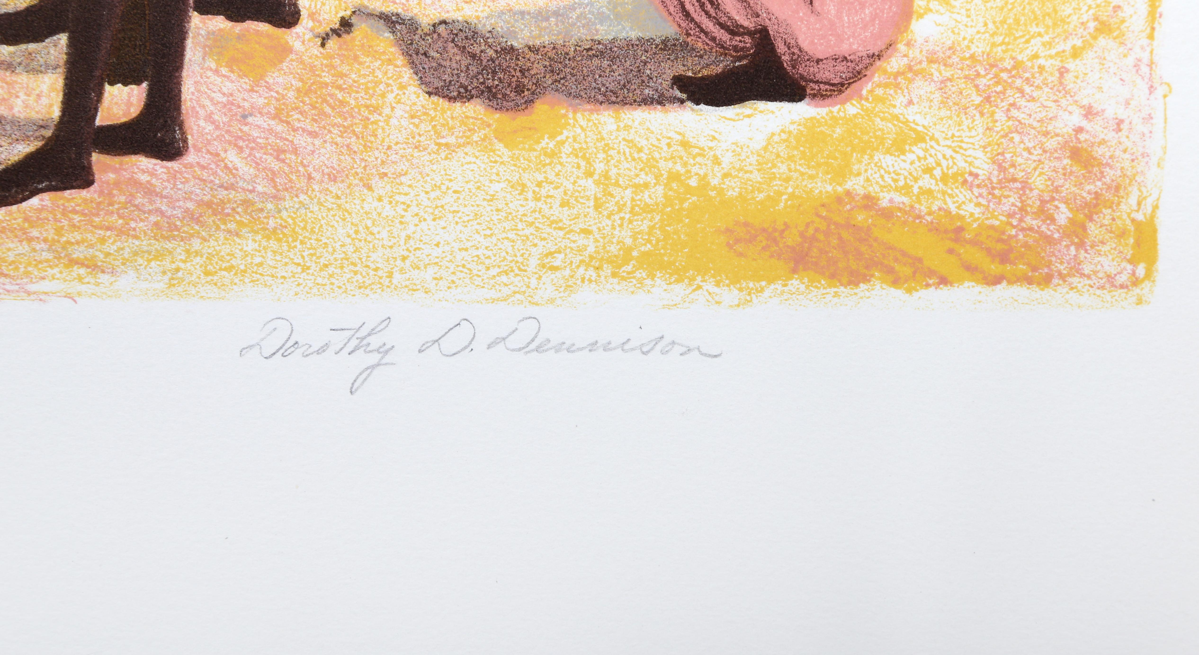 Recogiendo sal, litografía americana moderna de Dorothy Dell Dennison en venta 2