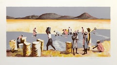 Picking Salt, Modern American Lithograph by Dorothy Dell Dennison
