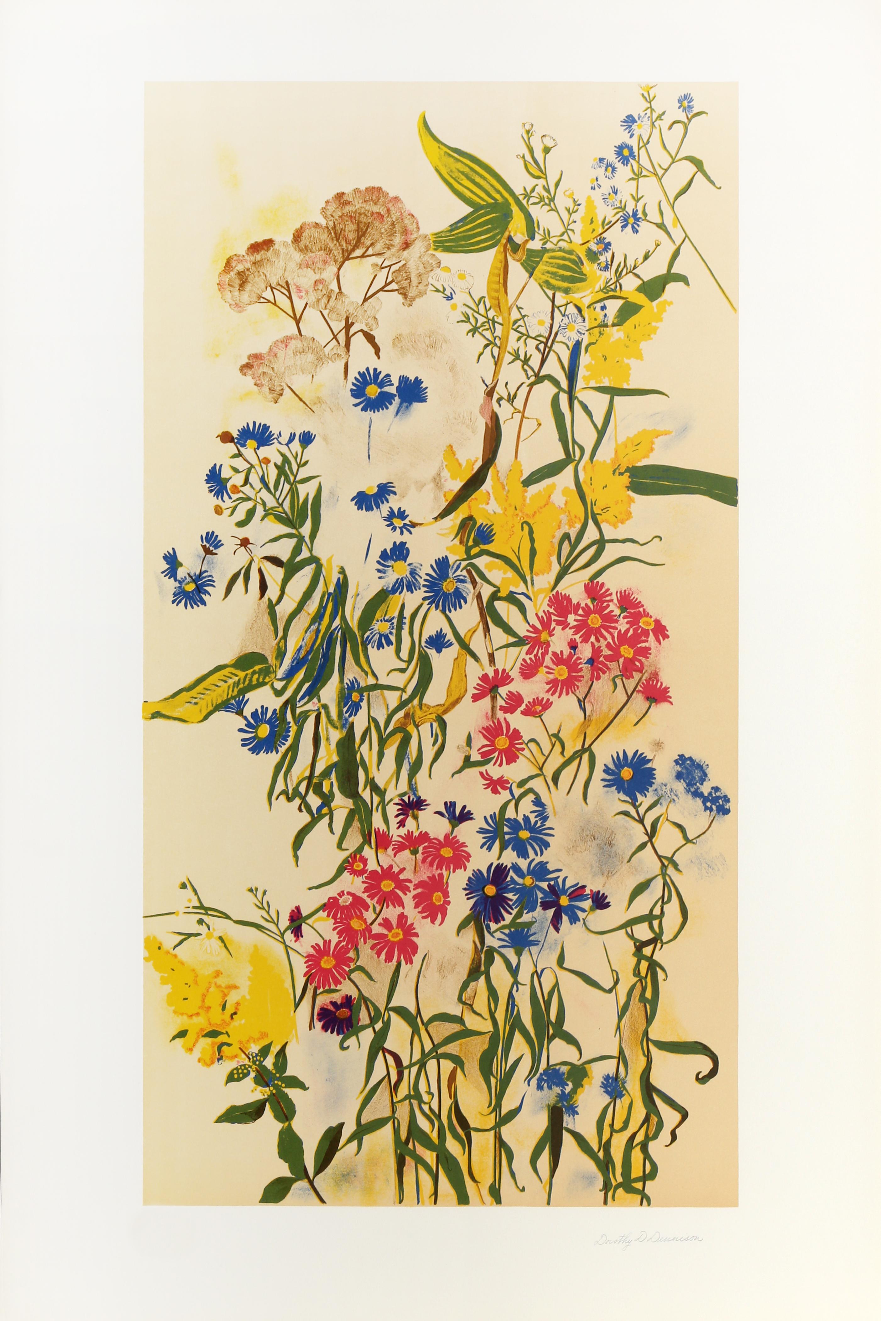 Wild Asters, signed lithograph by Dorothy Dell Dennison