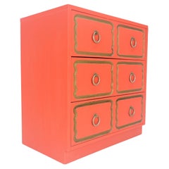 Vintage Dorothy Draper 3 Drawers Dresser Chest w/ Ring Pulls