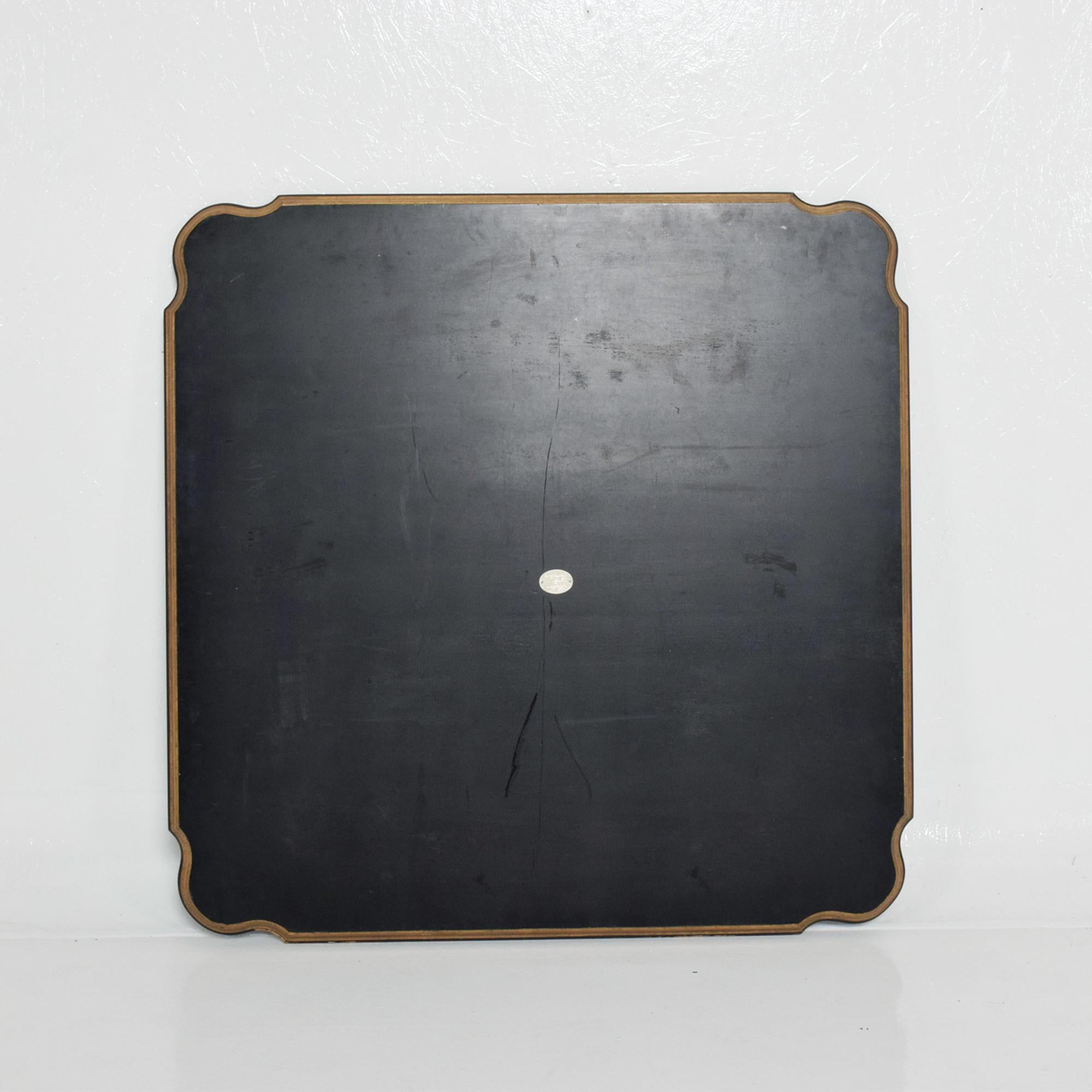 Wood 1950s Dorothy Draper Black Coffee Tabletop Gold Scallop Hollywood 