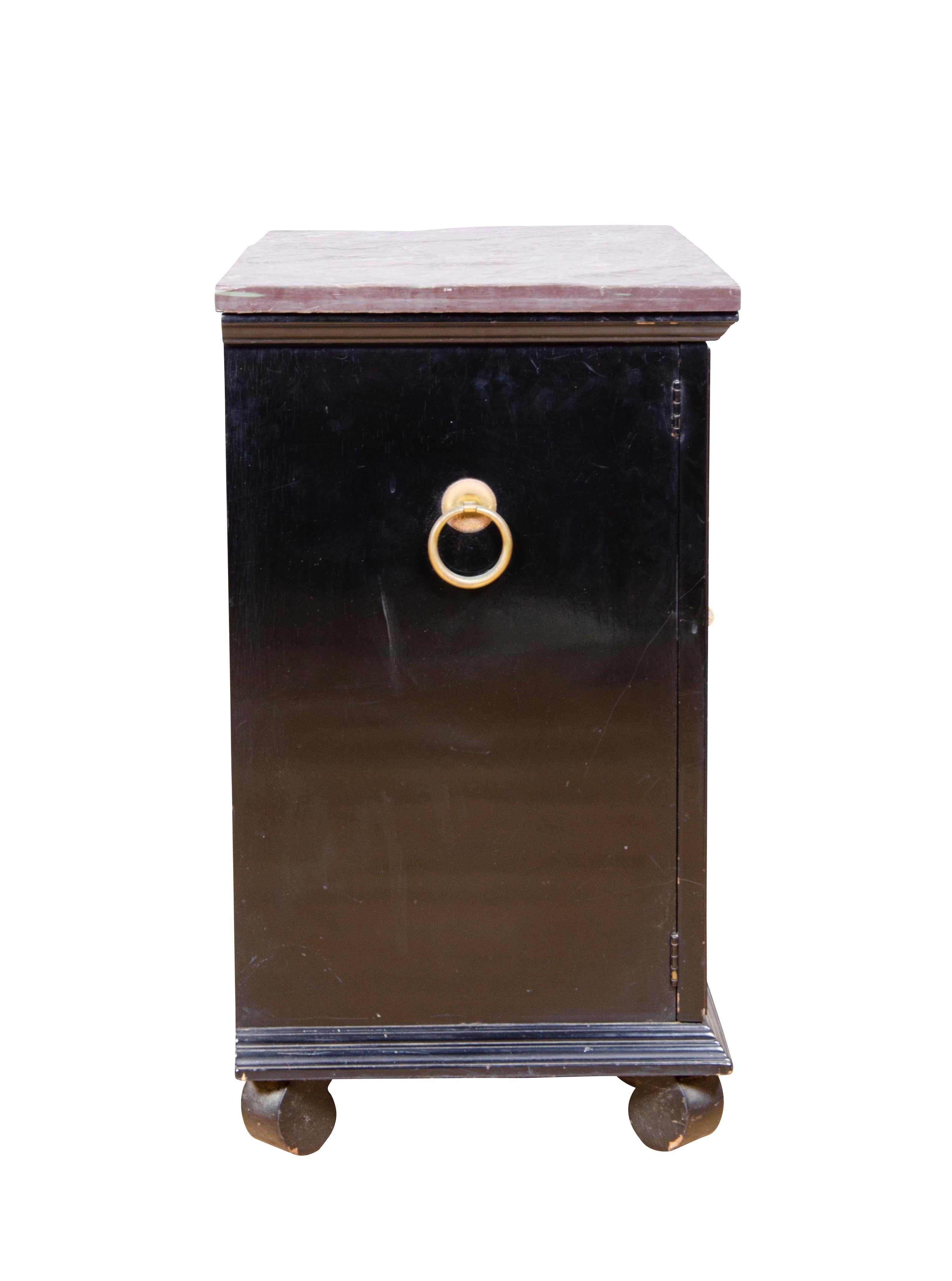 Dorothy Draper Black Lacquer and Gilded Espana Cabinet For Sale 8