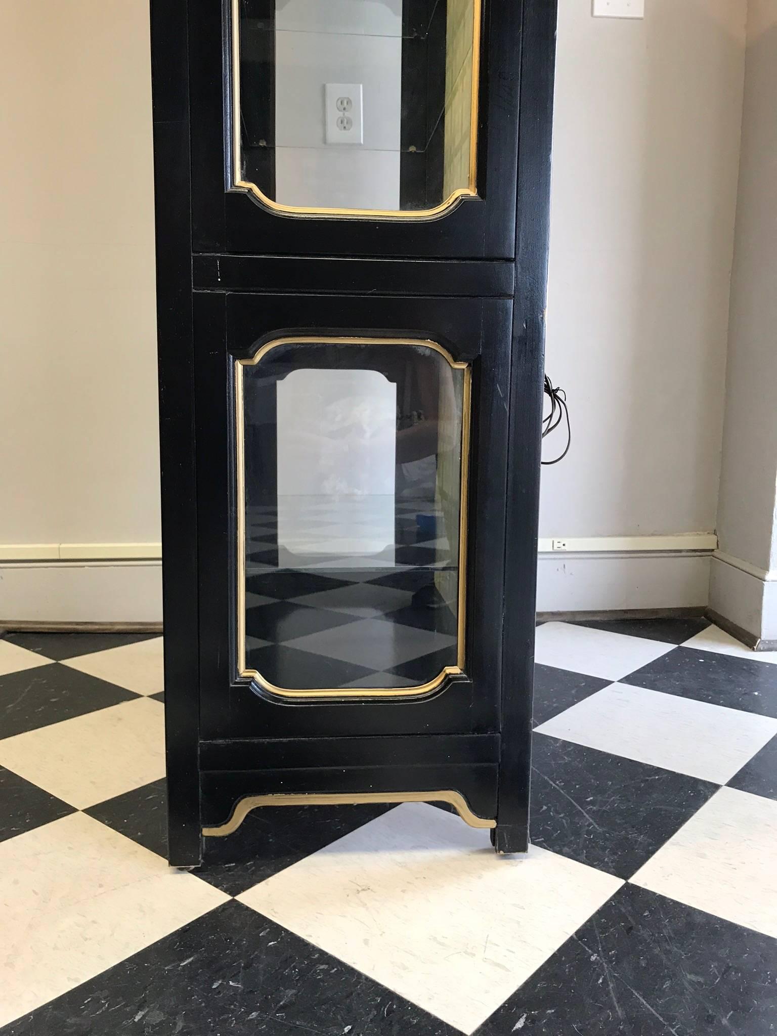 Glass Dorothy Draper Display Cabinet