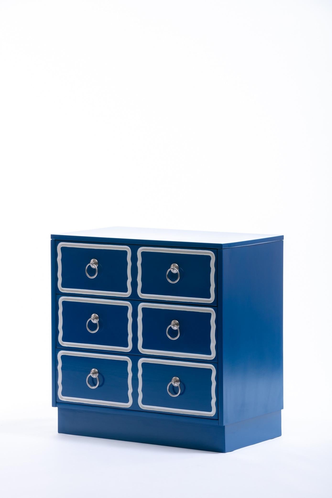 American Dorothy Draper España Style Nightstands Customizable in Any Color, Pair