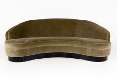 Dorothy Draper for Kindel Velvet Olive Sofa