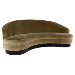 Dorothy Draper for Kindel Velvet Olive Sofa