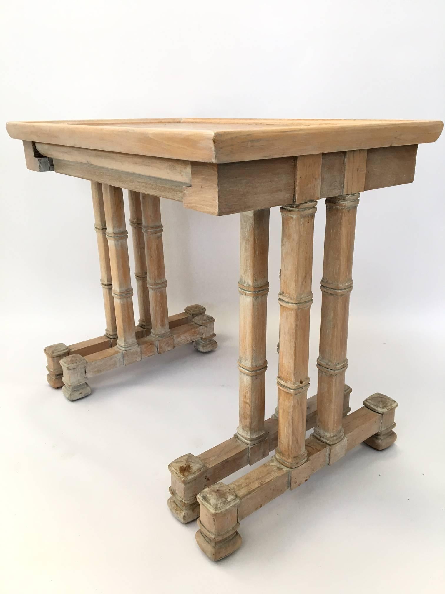 Hollywood Regency Dorothy Draper Heritage Bamboo Nesting Side Tables For Sale
