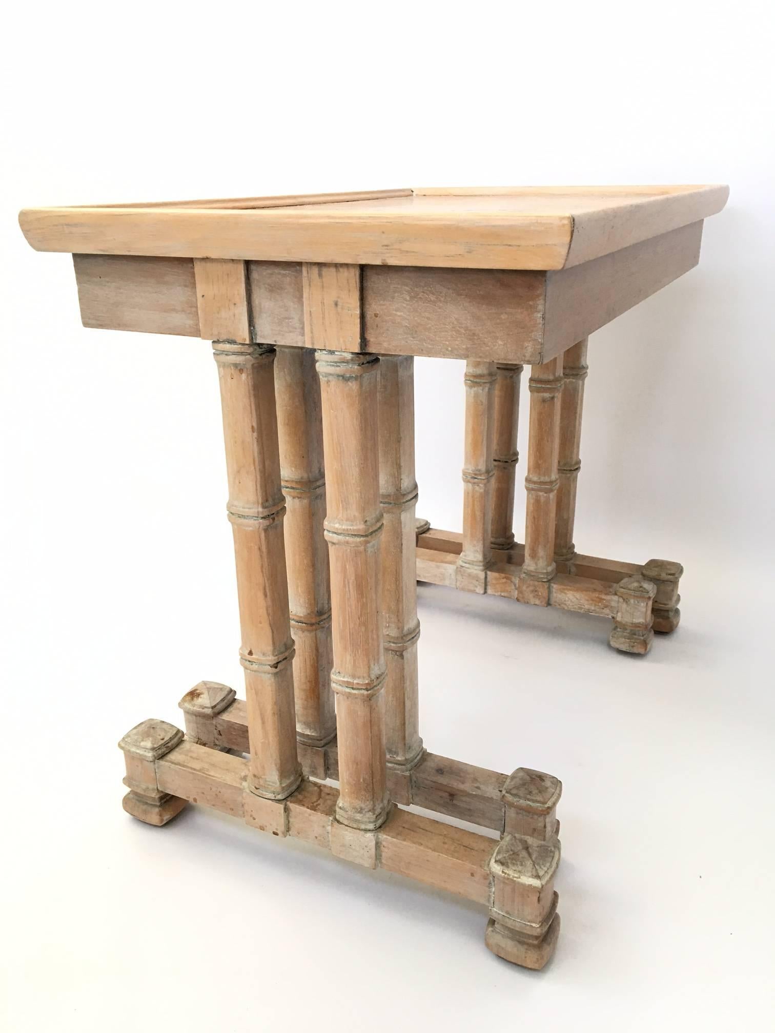Dorothy Draper Heritage Bamboo Nesting Side Tables In Excellent Condition For Sale In Jacksonville, FL